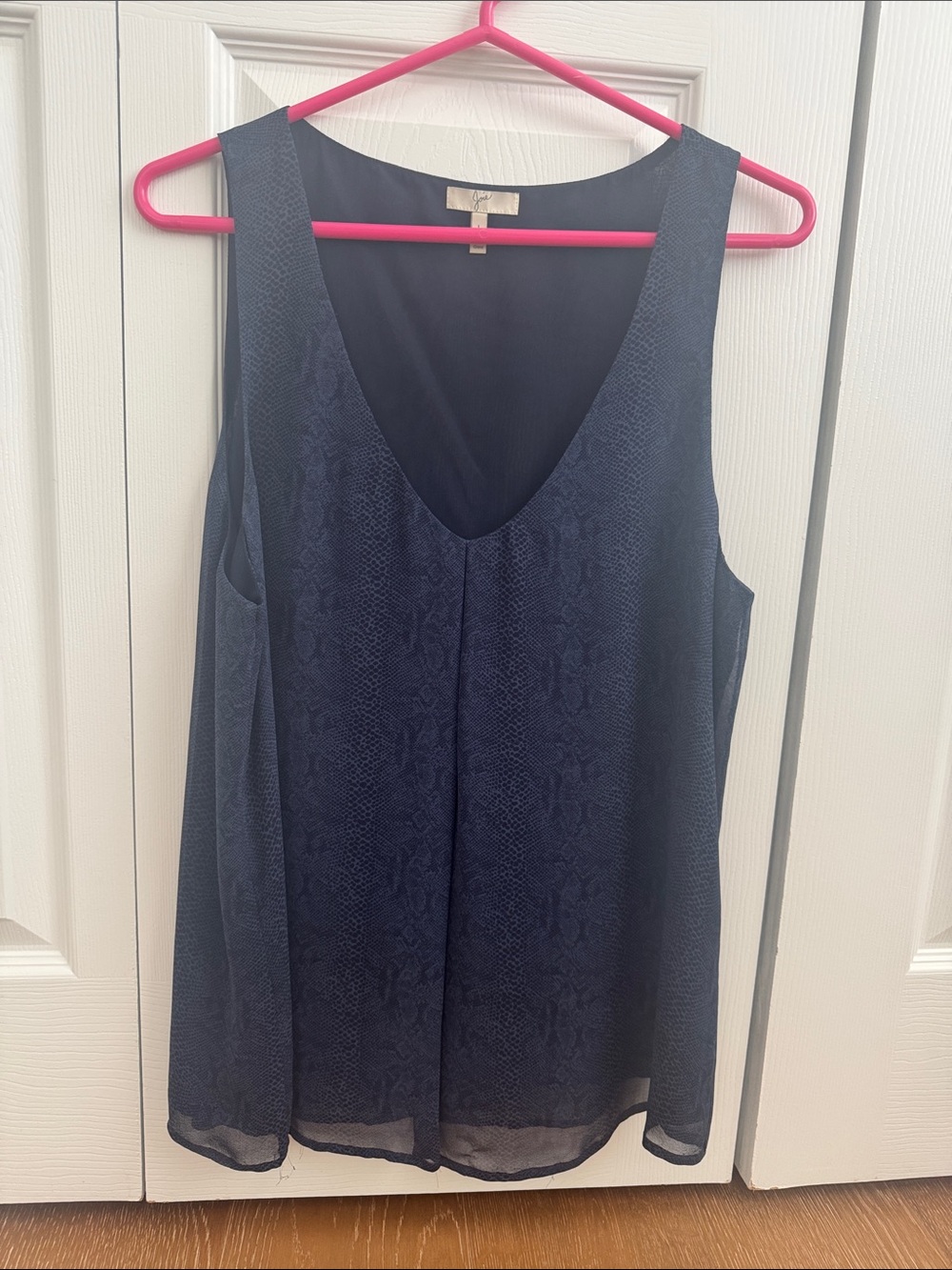 Joie Navy Snake-Print V-Neck Sleeveless Camisole